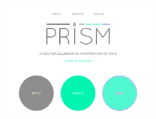 Tablet Screenshot of prism.scholarslab.org